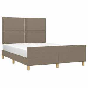 vidaXL Cama sin colch&oacute;n tela gris taupe 140x190 cm