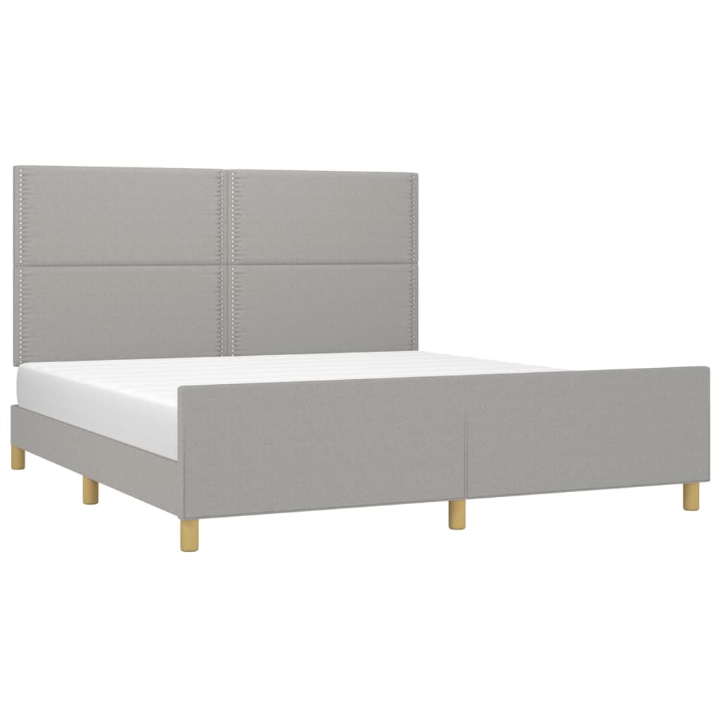 vidaXL Bedframe zonder matras stof lichtgrijs 160x200 cm afbeelding