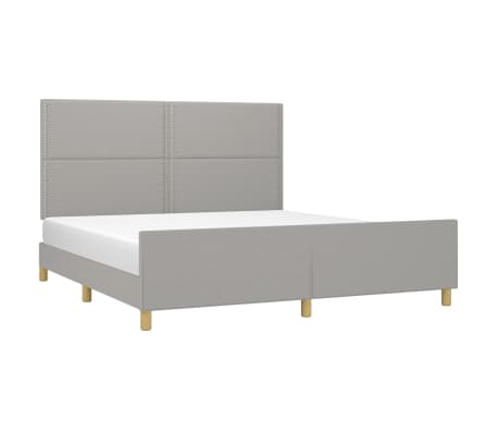 vidaXL Estrutura de cama sem colchão 160x200 cm tecido cinzento-claro