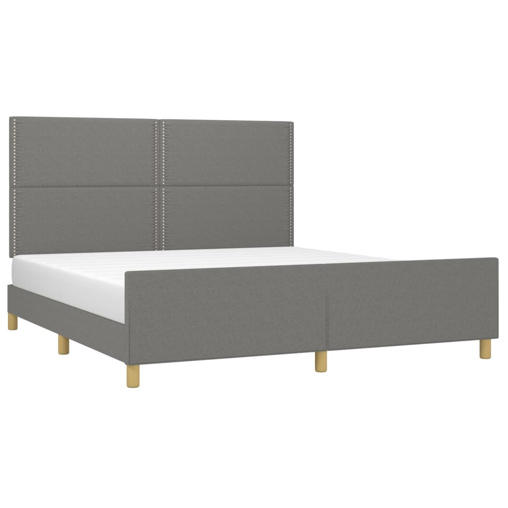 vidaXL Bedframe zonder matras stof donkergrijs 160x200 cm afbeelding