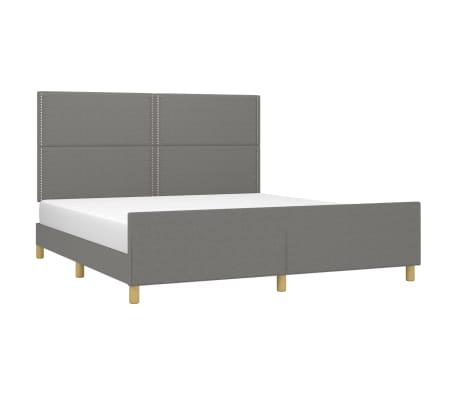 vidaXL Bettgestell ohne Matratze Dunkelgrau 160x200 cm Stoff