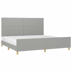 Rám postele bez matrace světle šedý 200 x 200 cm textil - obrázek 3