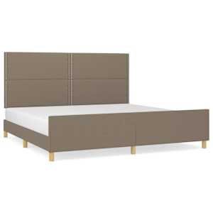 Rám postele bez matrace taupe 200 x 200 cm textil - obrázek 2