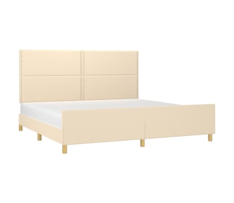 vidaXL Cadre de lit sans matelas cr&egrave;me 200x200 cm tissu
