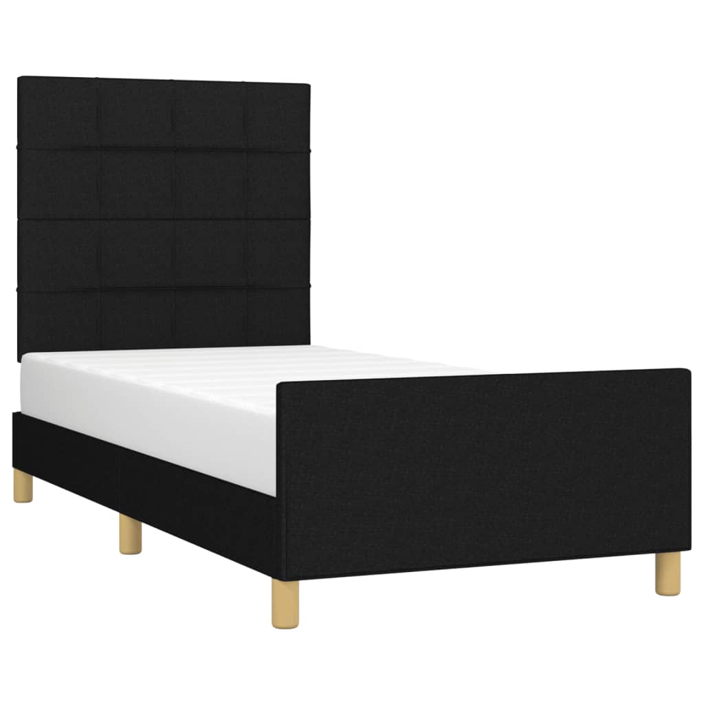 vidaXL Bedframe zonder matras 80x200 cm stof zwart afbeelding