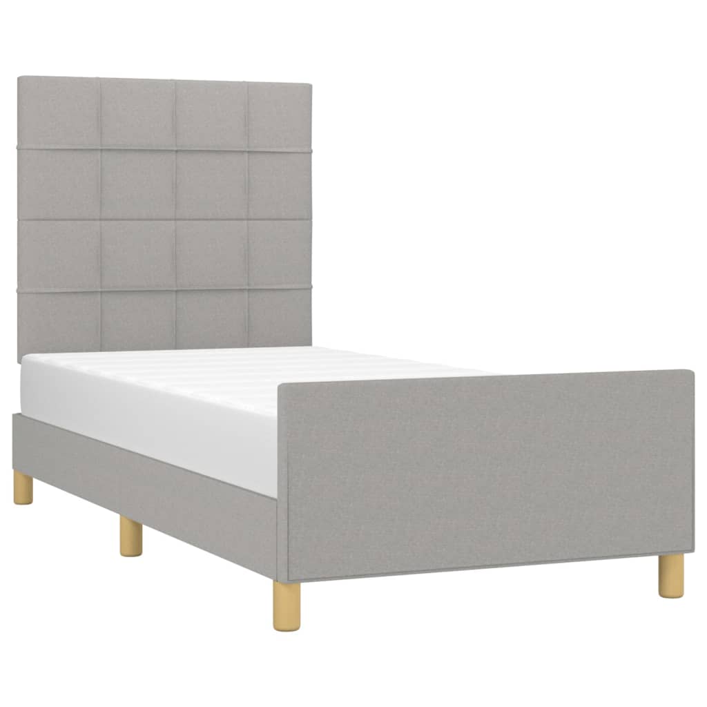 vidaXL Bedframe zonder matras 90x190 cm stof lichtgrijs afbeelding