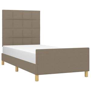 Rám postele bez matrací taupe 90x190 cm textil - obrázek 3