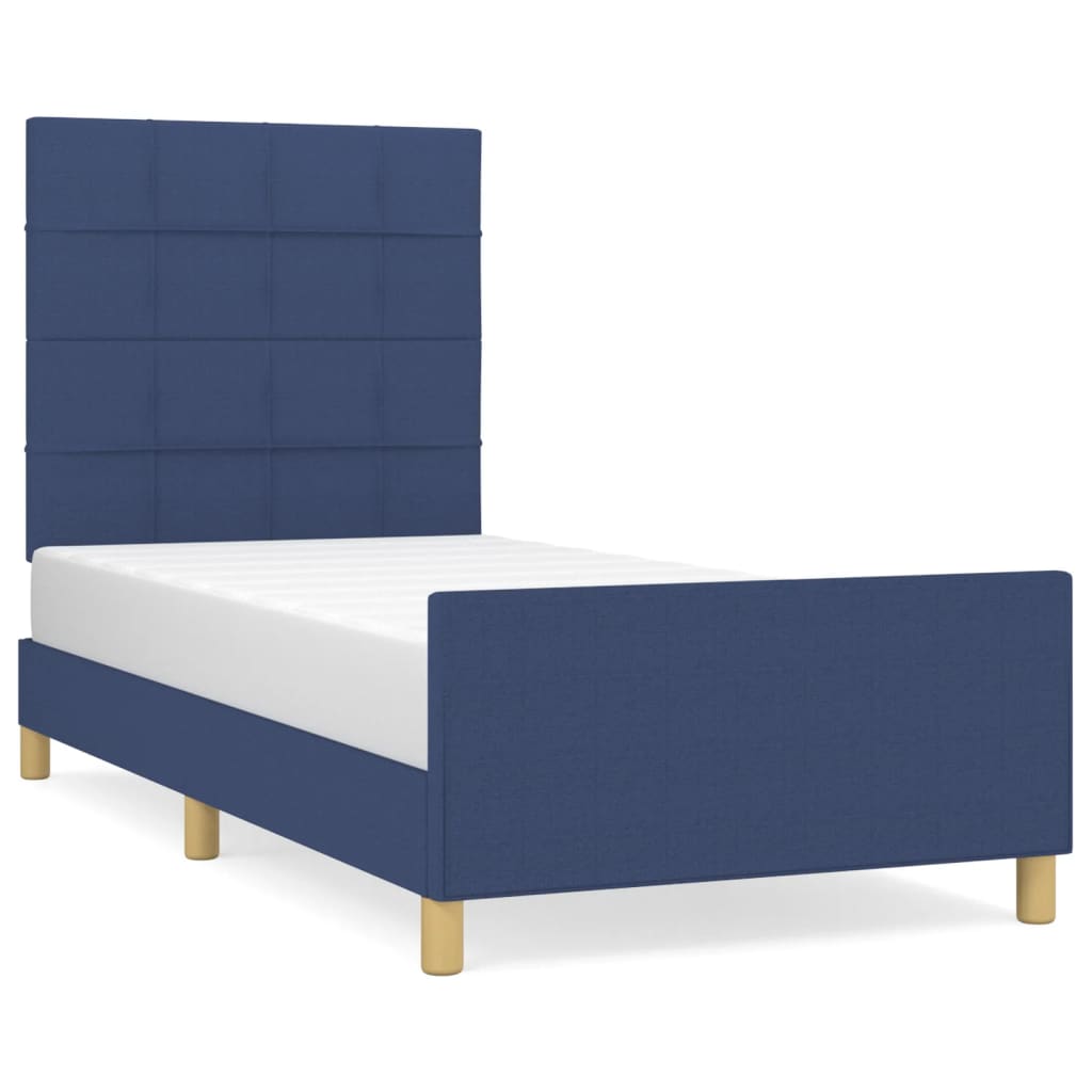 Thumbnail - vidaXL Bettgestell ohne Matratze Blau 90x190 cm Stoff