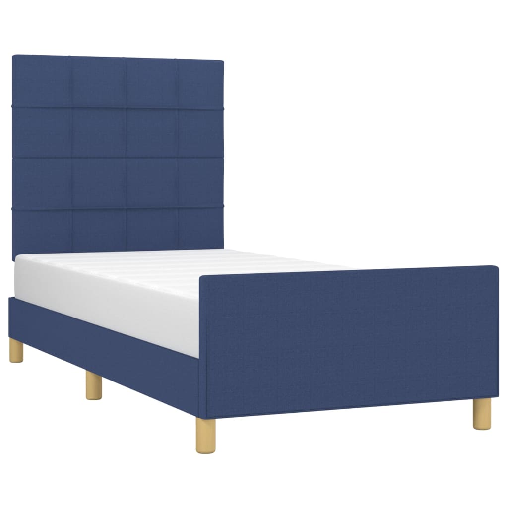 vidaXL Bedframe zonder matras 90x190 cm stof blauw afbeelding
