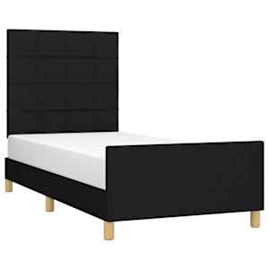 Rám postele bez matrace černý 100 x 200 cm textil - obrázek 3