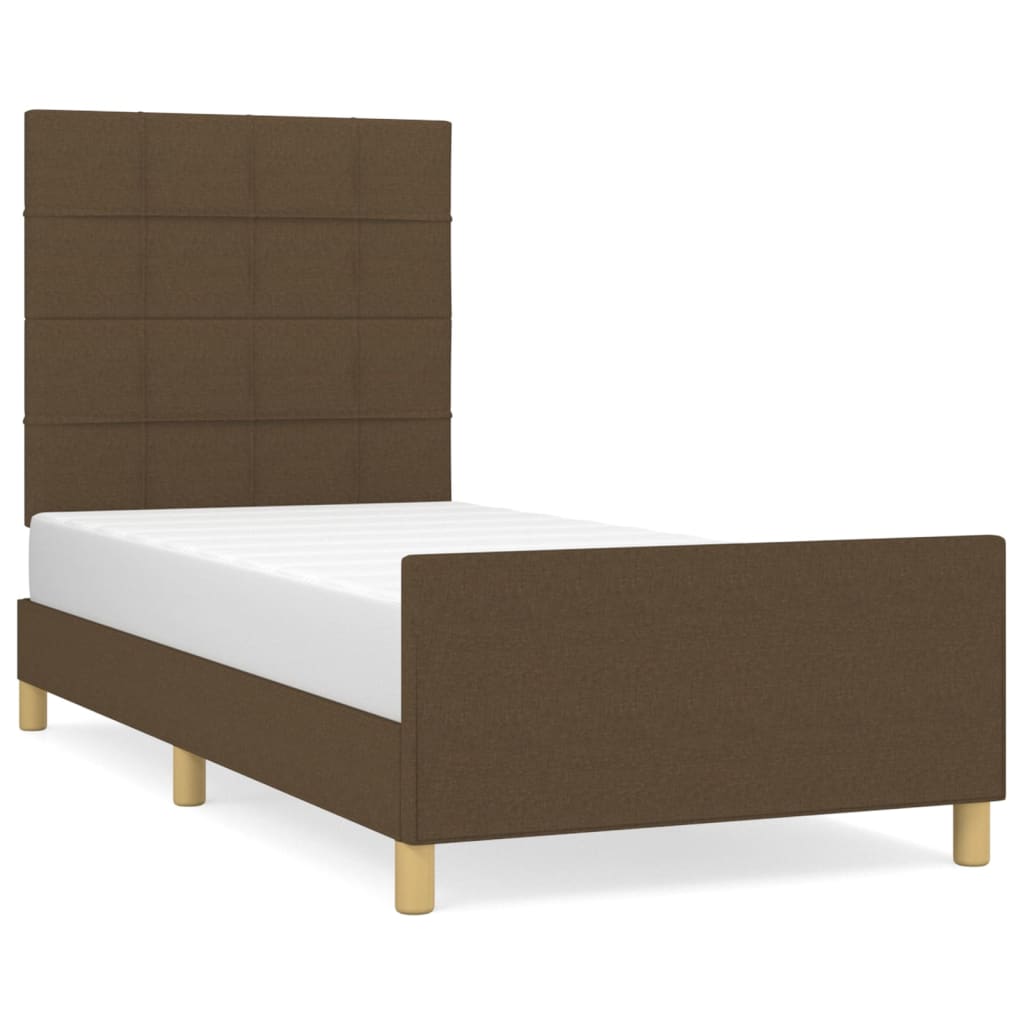 vidaXL Rám postele bez matrace tmavě hnědá 100 x 200 cm textil