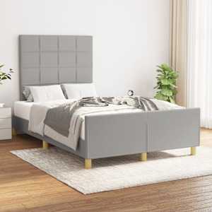 Rám postele bez matrace světle šedá 120 x 200 cm textil - obrázek 1