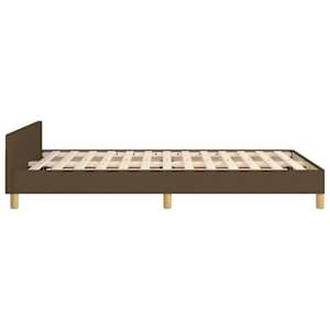 Rám postele bez matrace tmavě hnědá 120 x 200 cm textil - obrázek 7