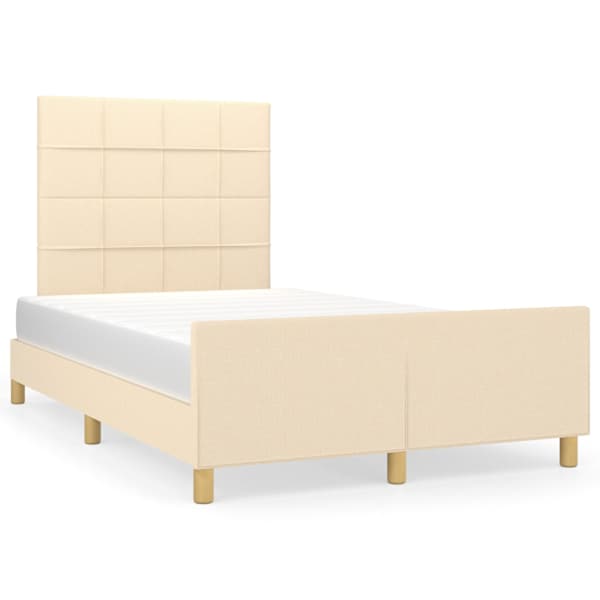 vidaXL Voodiraam ilma Madratsikreemita 120x200 cm kangas