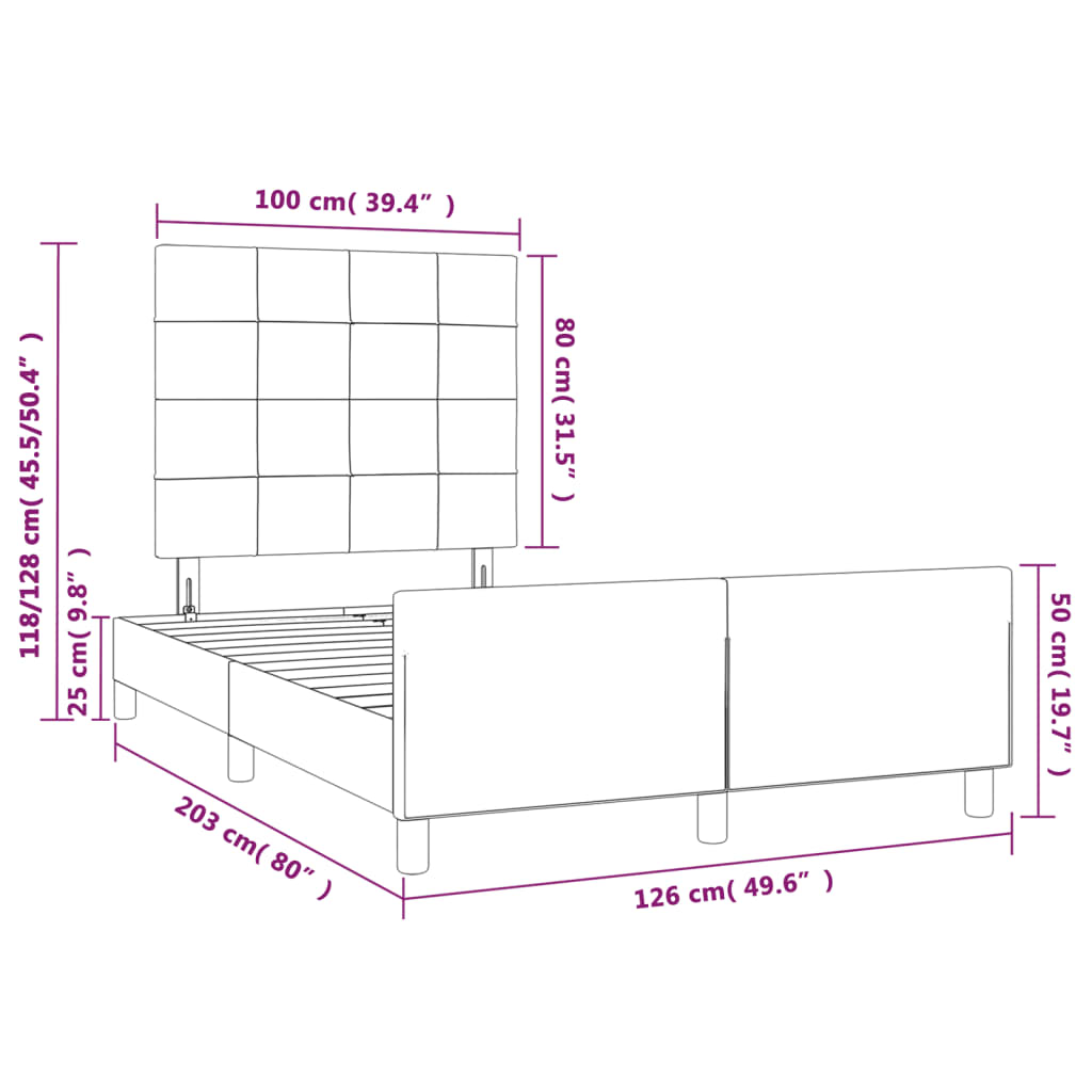 Rám postele bez matrace krémový 120 x 200 cm textil - obrázek 14