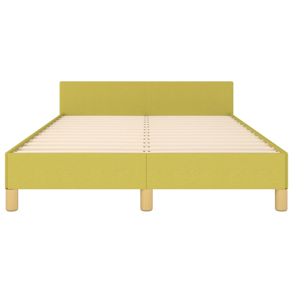 Cadru de pat cu tăblie, verde, 120x200 cm, textil