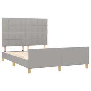 Rám postele bez matrace světle šedý 140 x 190 cm textil - obrázek 4