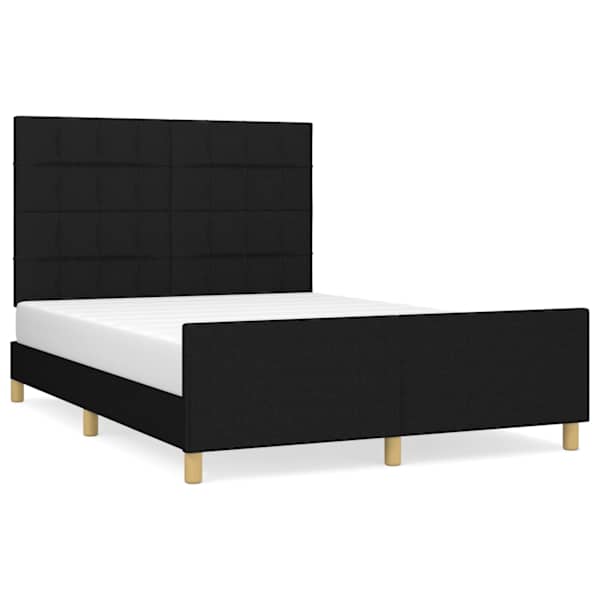 vidaXL voodiraam ilma madratsita, must, 140x190 cm, kangas