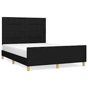 Rám postele bez matrace černý 140 x 190 cm textil - obrázek 2