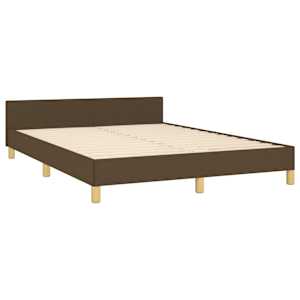 Rám postele bez matrace tmavě hnědý 140 x 190 cm textil - obrázek 5