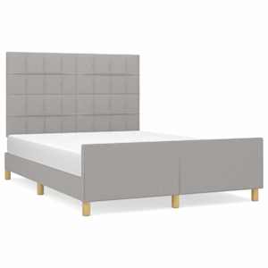 Rám postele bez matrace světle šedý 140 x 200 cm textil - obrázek 2