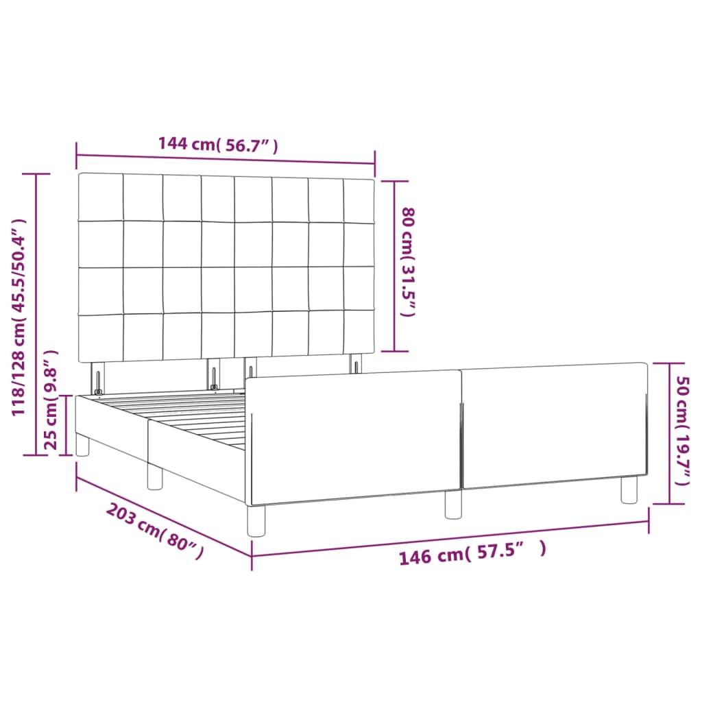 Rám postele bez matrace světle šedý 140 x 200 cm textil - obrázek 14