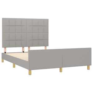 Rám postele bez matrace světle šedý 140 x 200 cm textil - obrázek 4