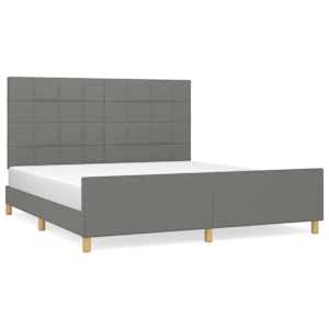 Rám postele bez matrace tmavě šedý 160 x 200 cm textil - obrázek 2