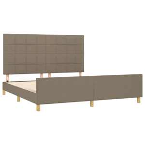 Rám postele bez matrace taupe 160 x 200 cm textil - obrázek 4