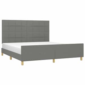 Rám postele bez matrace tmavě šedý 180 x 200 cm textil - obrázek 3