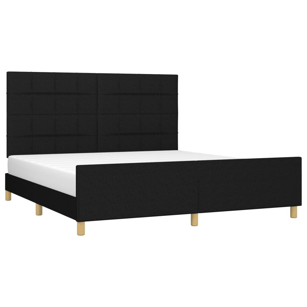 vidaXL Bedframe zonder matras stof zwart 180x200 cm afbeelding