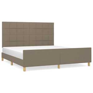 Rám postele bez matrace taupe 180 x 200 cm textil - obrázek 2