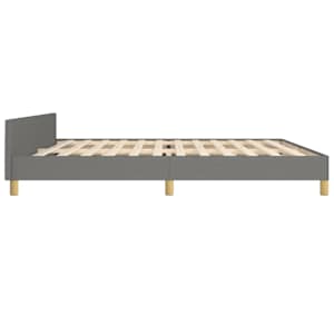 Rám postele bez matrace tmavě šedý 200 x 200 cm textil - obrázek 7