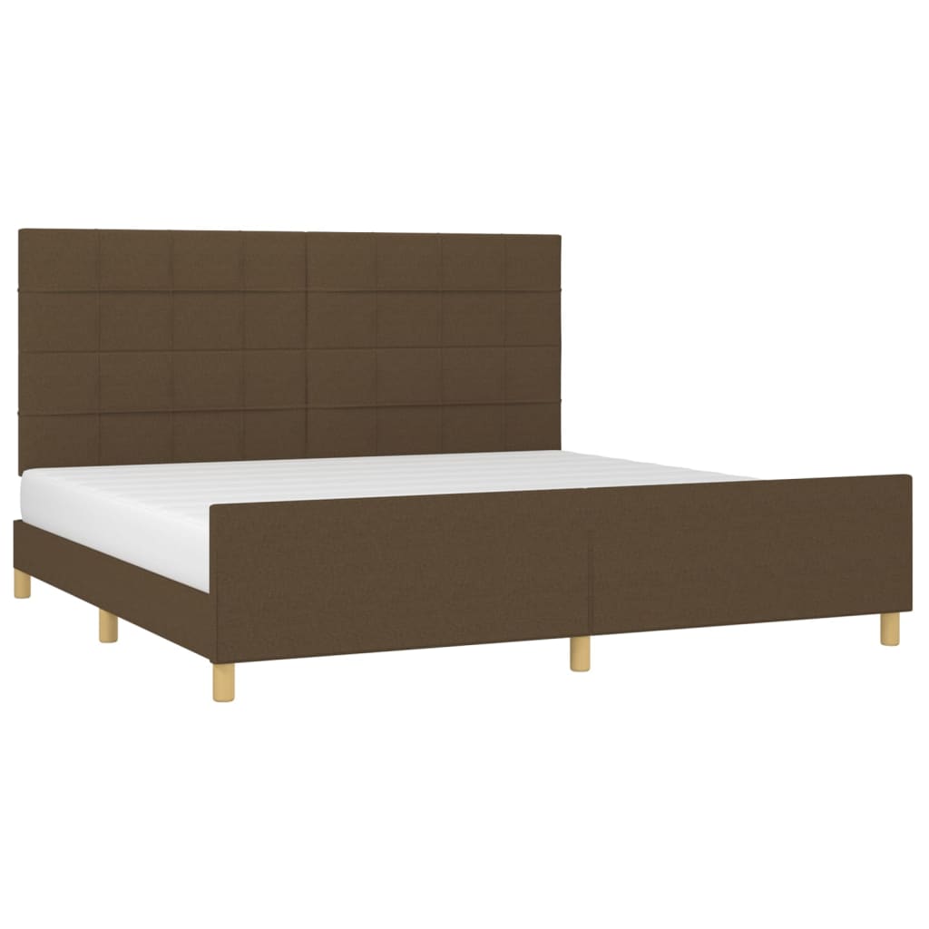 vidaXL Bedframe zonder matras stof donkerbruin 200x200 cm afbeelding