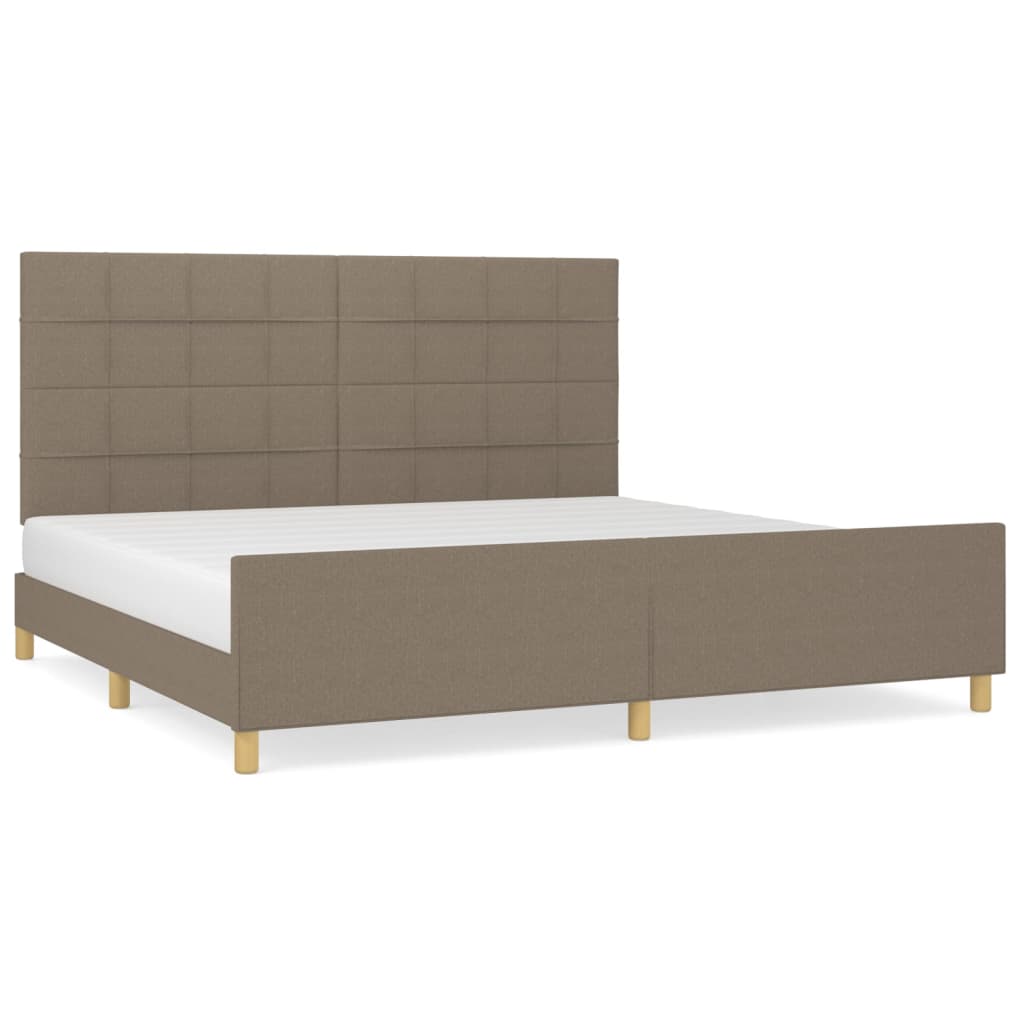 Thumbnail - vidaXL Bettgestell ohne Matratze Taupe 200x200 cm Stoff
