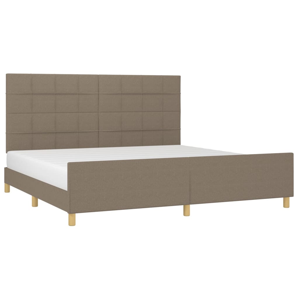 vidaXL Bedframe zonder matras stof taupe 200x200 cm afbeelding