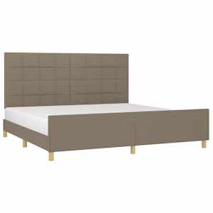 Rám postele bez matrace taupe 200 x 200 cm textil - obrázek 3