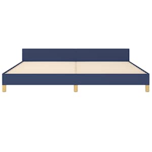 Rám postele bez matrace modrý 200 x 200 cm textil - obrázek 6
