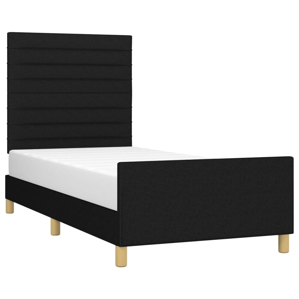 vidaXL Bedframe zonder matras 80x200 cm stof zwart afbeelding
