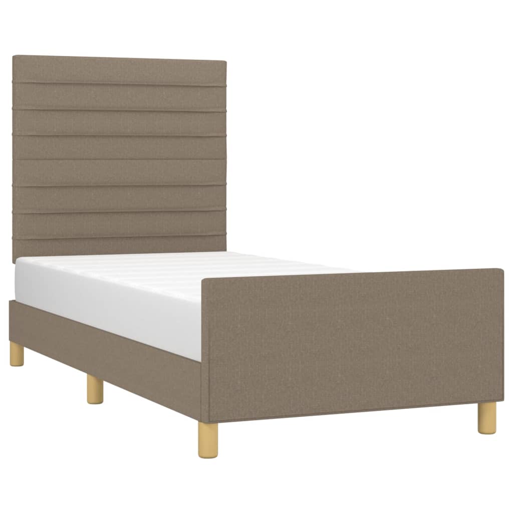 vidaXL Bedframe zonder matras 80x200 cm stof taupe afbeelding