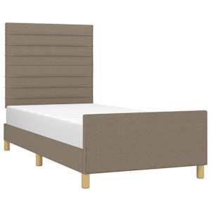 Rám postele bez matrací taupe 90x190 cm textil - obrázek 3