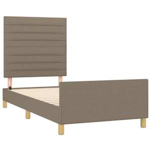 Rám postele bez matrací taupe 90x190 cm textil - obrázek 4