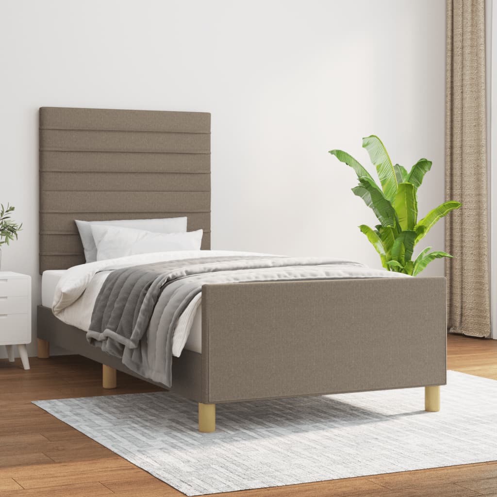 vidaXL Rama ka bez materaca Taupe 90x190 cm Tkanina
