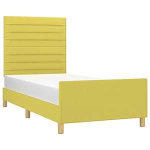 vidaXL Рамка за легло с табла, зелена,90x200 см плат