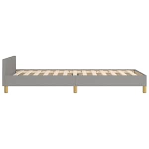 Rám postele bez matrace světle šedá 100 x 200 cm textil - obrázek 7