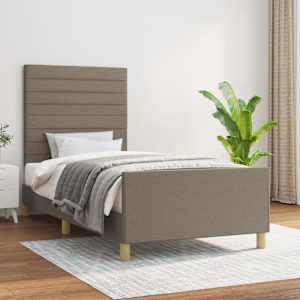Posteljni okvir brez vzmetnice taupe 100x200 cm blago