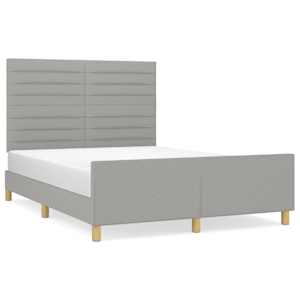 Rám postele bez matrace světle šedý 140 x 190 cm textil - obrázek 2