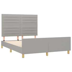 Rám postele bez matrace světle šedý 140 x 190 cm textil - obrázek 4