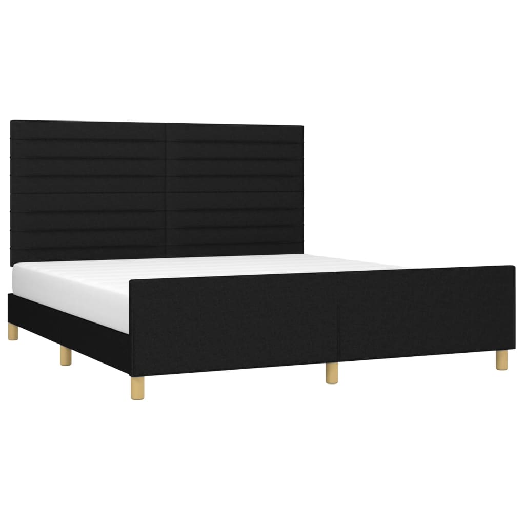 vidaXL Bedframe zonder matras stof zwart 160x200 cm afbeelding