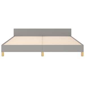 Rám postele bez matrace světle šedý 180 x 200 cm textil - obrázek 6